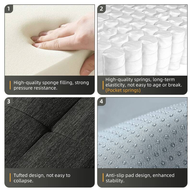 GDFStudio - Sparkling Chenille Oversized 128" Modular Sectional Sofa with Ottoman