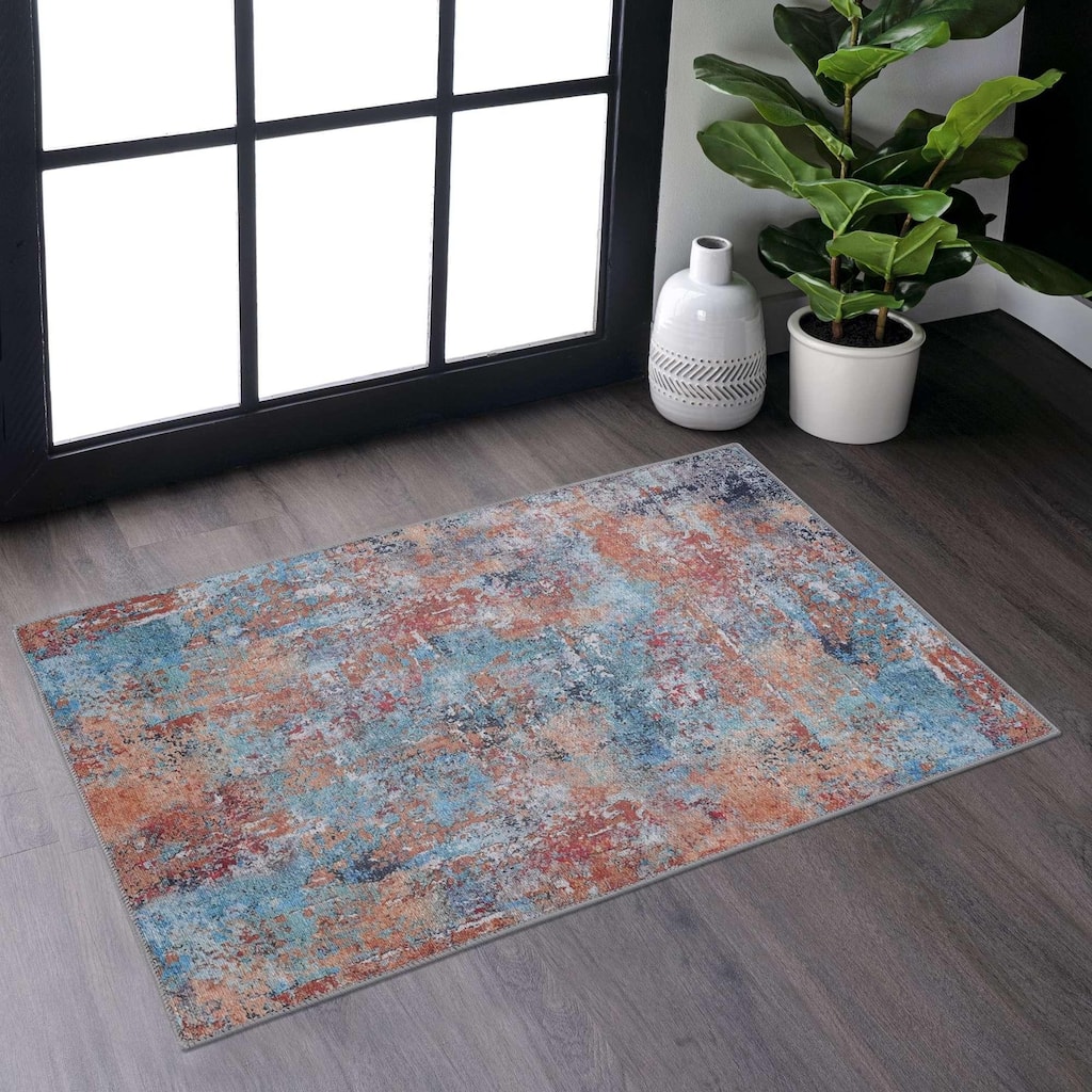 Vintage Multi-Color Washable Rug