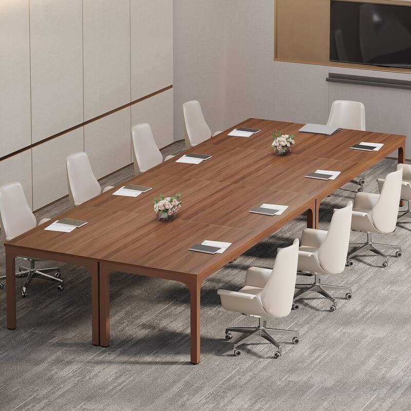 Modern Office 13FT Conference Table Set of 6, Large Rectangle Meeting Table, 78.74-Inch Long Business Seminar Table