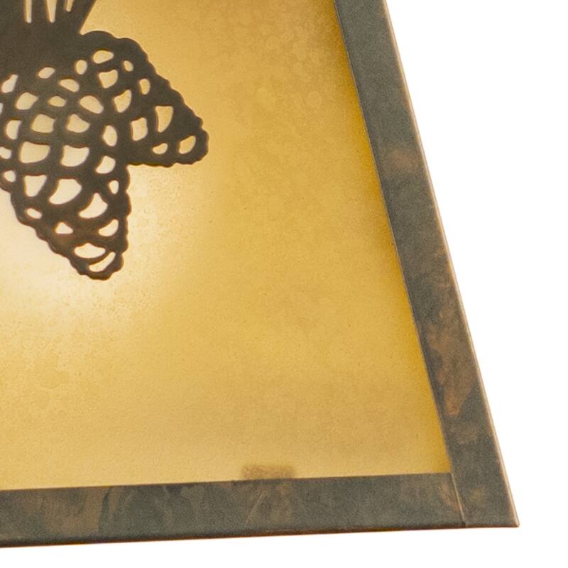 Whitebark 1 Light Bronze Rustic Pinecone Outdoor Wall Lantern Amber Glass