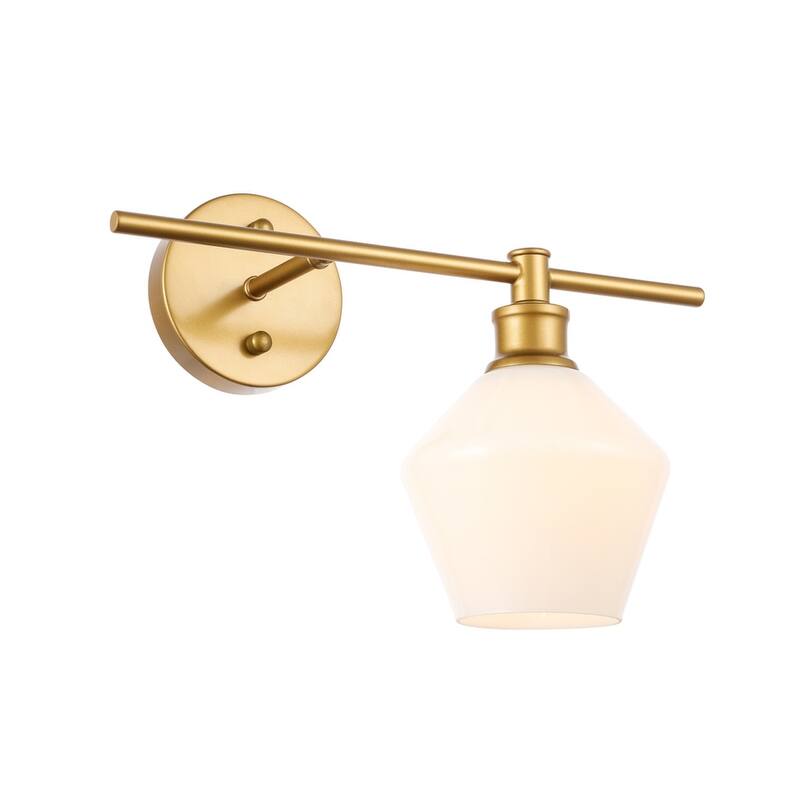 Gerald 1-Light Glass Right Wall sconce - 14.7/10.2 - 14.7/10.2