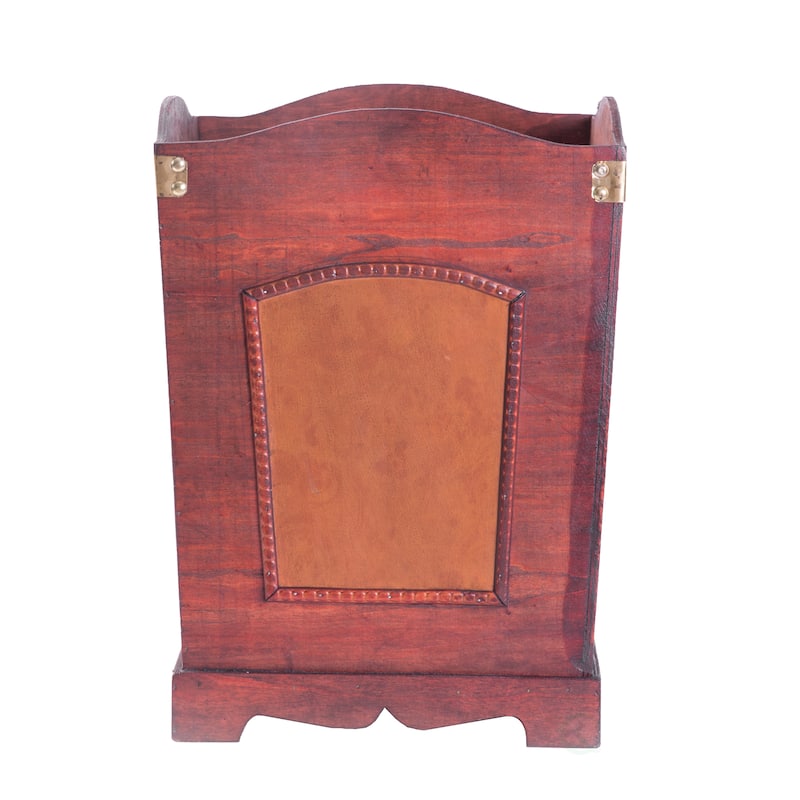 Antique Wooden Waste Can with Handle