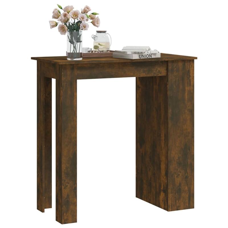 vidaXL Bar Table Kitchen Pub Bistro Table with Storage Rack Engineered Wood - 40.2" x 19.7" x 40.7"