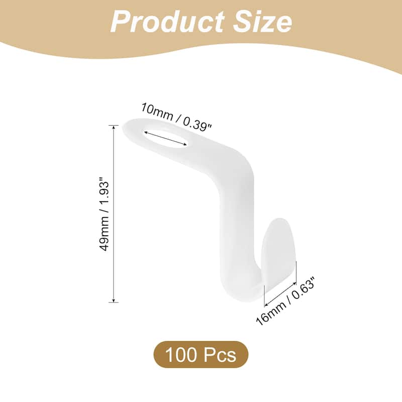 100Pcs Clothes Hanger Connector Hooks, Plastic Hooks Hanger Extension Hook, White - 49mmx16mm/1.93"x0.63" - White - 49mmx16mm/1.93"x0.63"