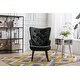 preview thumbnail 18 of 62, Fabric Upholstered Tufted Wingback Living Room Chair With Wooden Legs