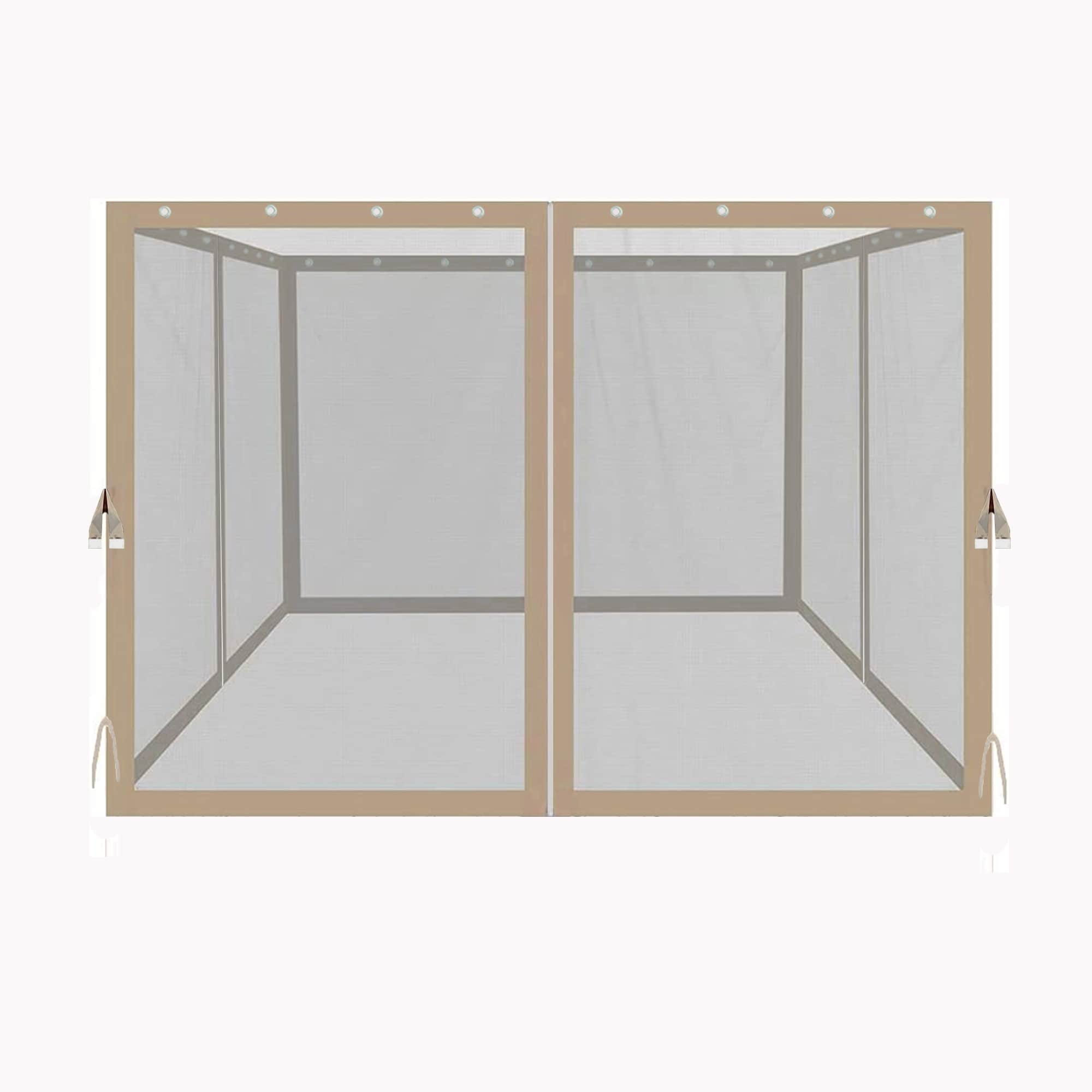 10x10 Ft Gazebo Replacement Mosquito Netting with 4-Side Zippered Mesh Walls