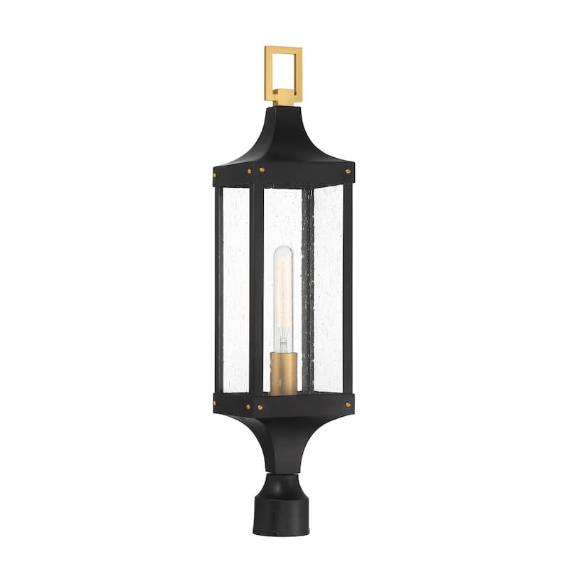 Savoy House 5-278 Glendale 28" Tall Post Light - Matte Black / Brushed Brass