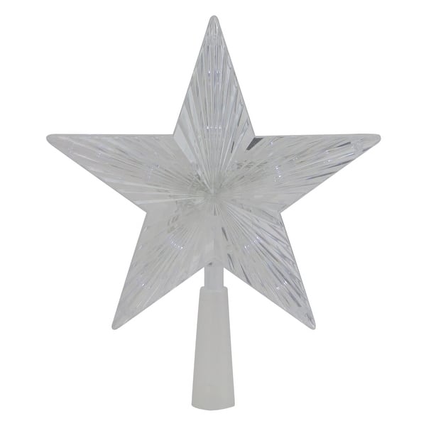 slide 2 of 6, 10" Clear Crystal Star LED Christmas Tree Topper - Clear Lights N/A