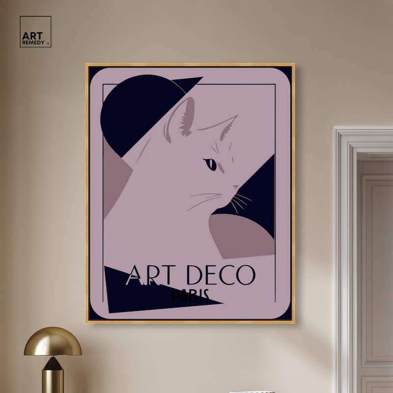 Cat Deco Canvas by Art Remedy