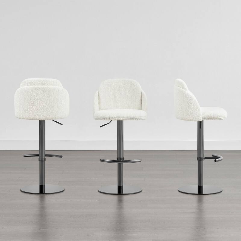 Spruce & Spring Joseph Modern Adjustable Swivel Counter Bar Stools with Back and Arched Footrest