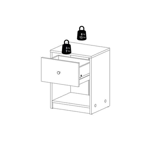 dimension image slide 2 of 3, Porch & Den Zoe 1-drawer Nightstand