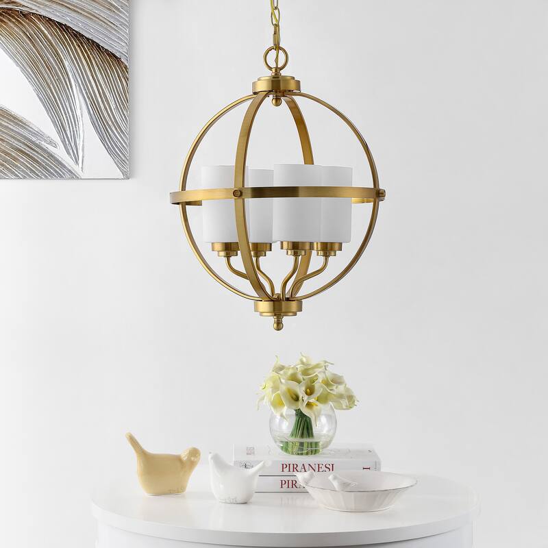SAFAVIEH Lighting Forler 4-light LED Adjustable Pendant - 17"W x 17"D x 98"H