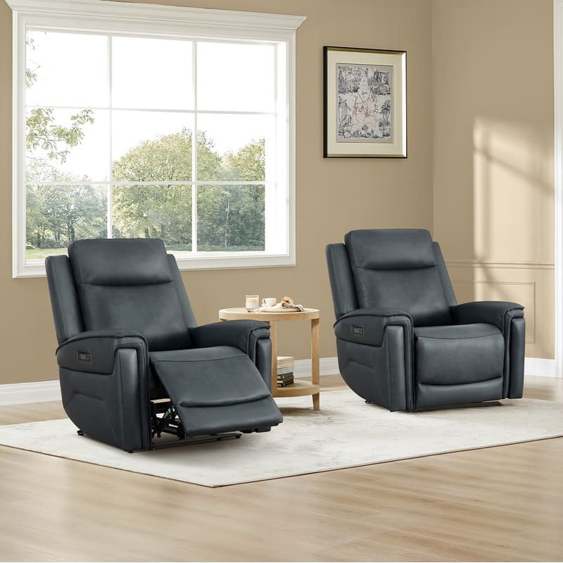Spruce & Spring Dual Motors Genuine Leather Zero Gravity Recliner with Power Headrest