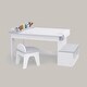 preview thumbnail 8 of 6, Little Artist Monet Play Art Table Kids Furniture - White/Gray - 47"L x 29"W x 22"H