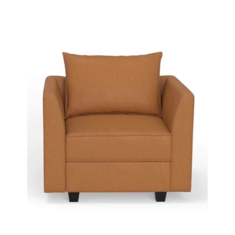 Modern Modular DIY Collection - Sturdy Wooden Frame - Versatile & Stylish Furniture for Living Room Bedroom - Accent Chair, Caramel