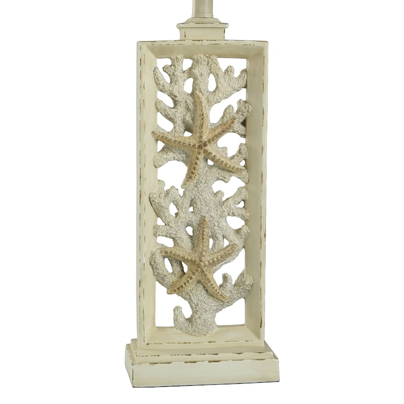 StyleCraft South Cove Weathered Cream Starfish Table Lamp