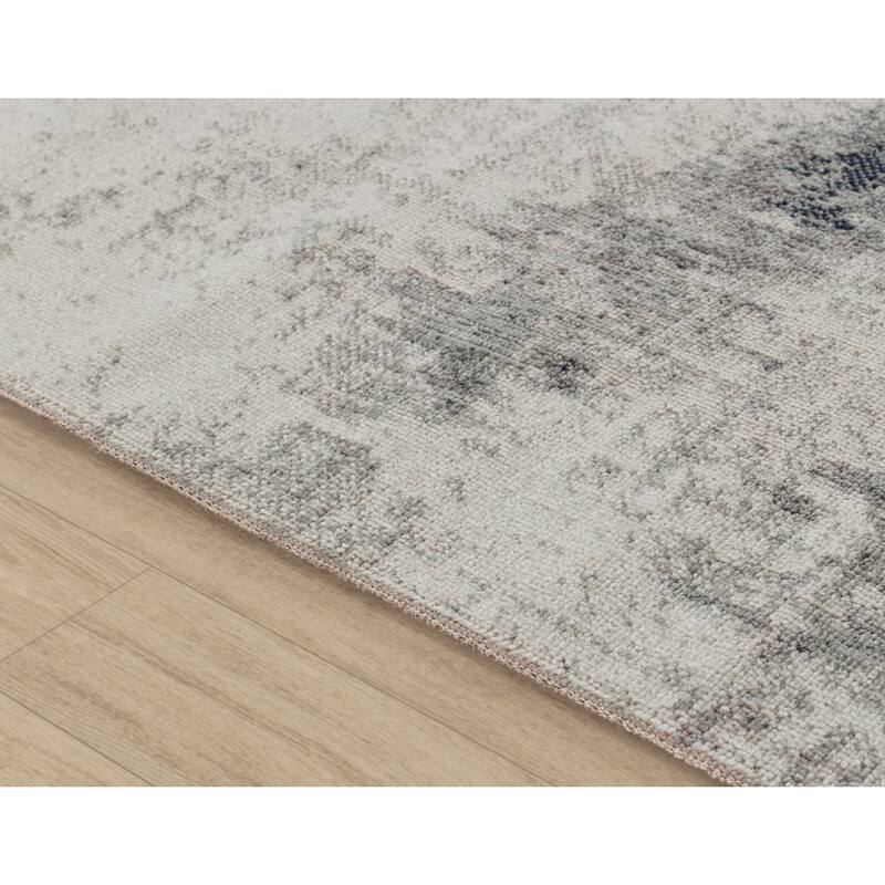 Trellis Cream and gray Abstract Indoor/Outdoor Rug