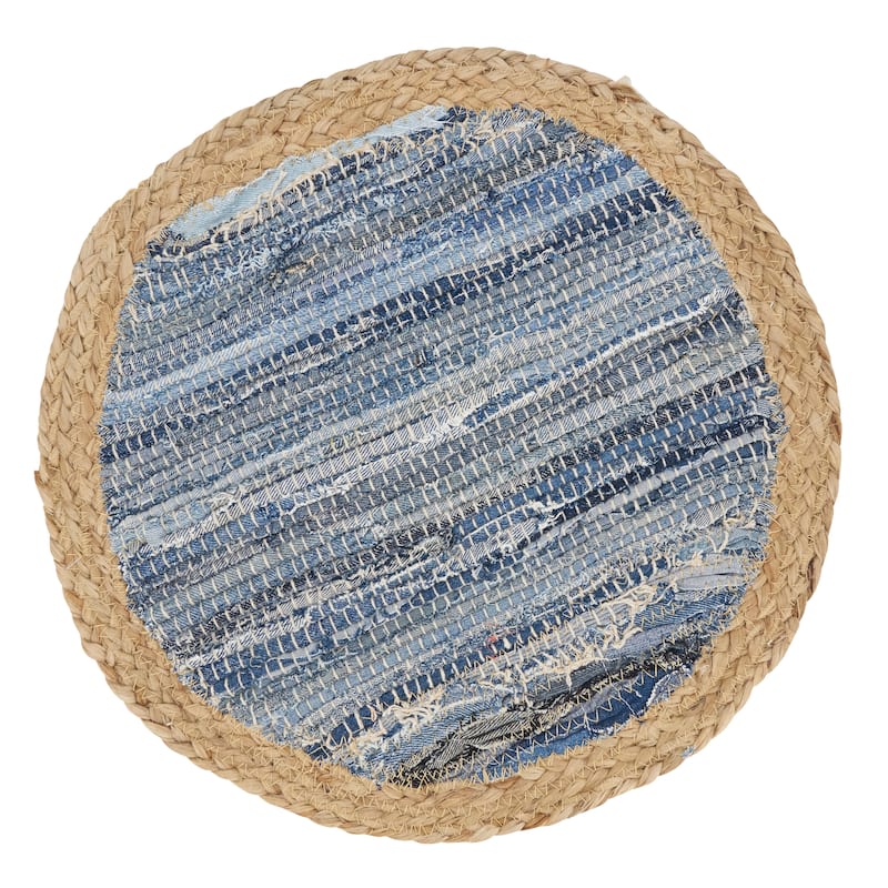 Rustic Denim Weave Placemat (Set of 4) - 15"x15" - Navy Blue - 15"x15" - Set of 4