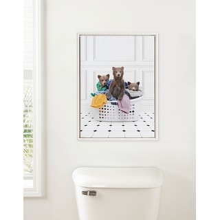 Kate and Laurel Sylvie Beaded 3 Bears Framed Canvas by Amy Peterson