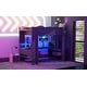 preview thumbnail 6 of 30, Full Size Loft Bed with Built-in Desk, LED Shelf Lighting, Charging Ports, and Storage Cabinet, Dark Gray Wood Frame