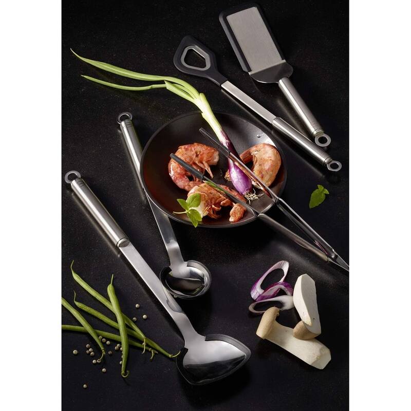 Rosle Stainless Steel Kitchen Fine Tongs, Silicone Tip, Stainless