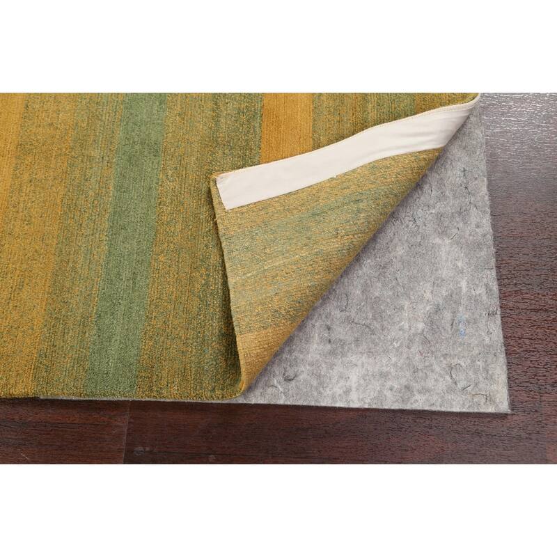 Vegetable Dye Striped Nepalese Oriental Area Rug Wool Handmade Carpet - 6'2" x 8'11"