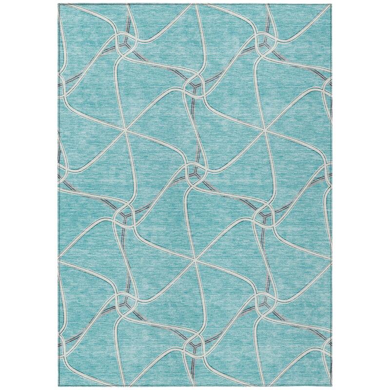 HomeRoots Geometric Transitional Rectangle Outdoor Rug