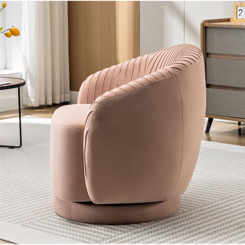 Small Milvo Velvet Swivel Barrel Chair