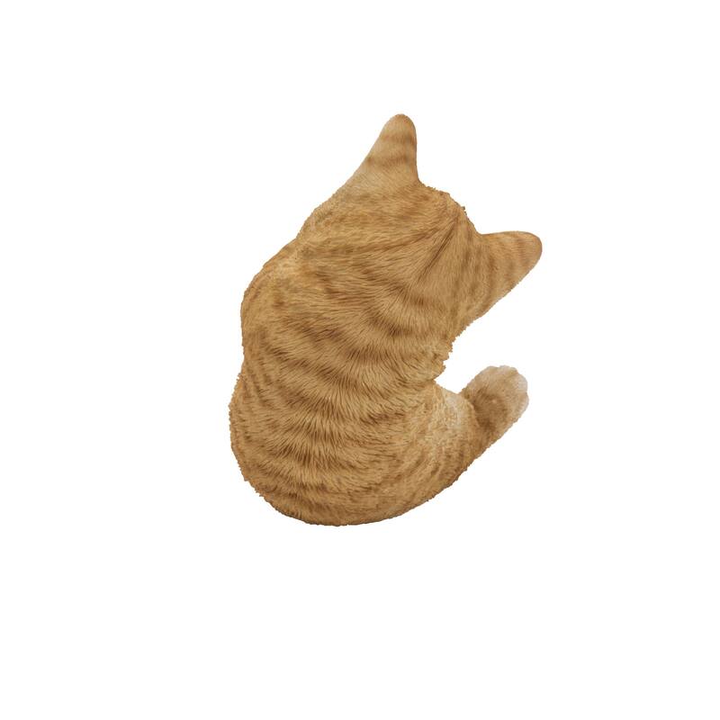 7" Tabby Kitten Playing with Tail Outdoor Garden Statue