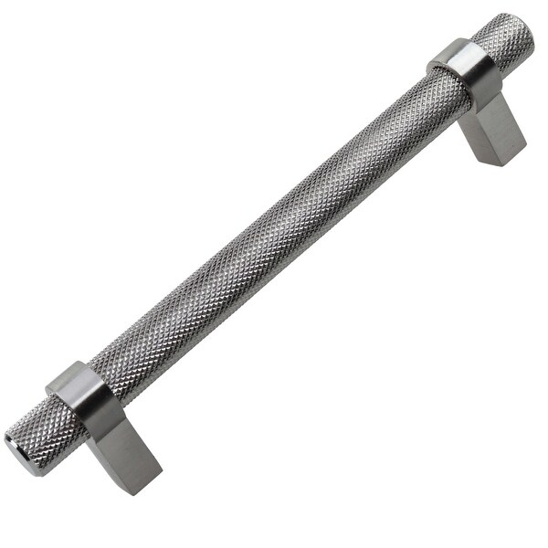 5 in Screw Center Knurled Euro Solid Steel Bar Pull (Pack of 5) Satin