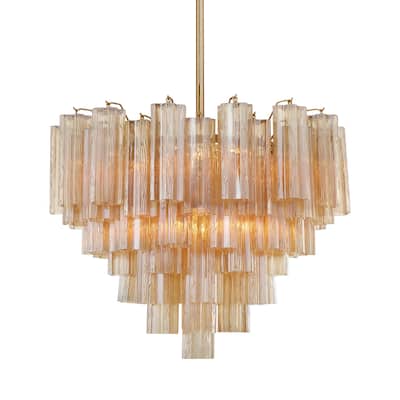 Crystorama Lighting Group ADD-312-AM Addis 12 Light 27" Wide Waterfall