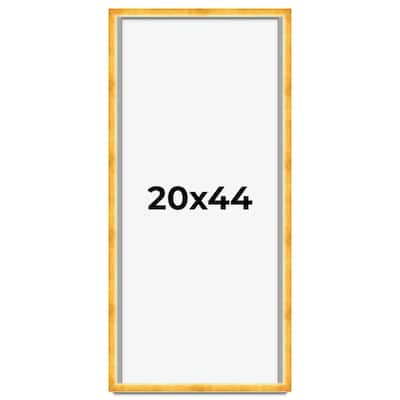 20x44 Shadow Box Frame Gold | 1.625 Inches Deep Real Wood Traditional