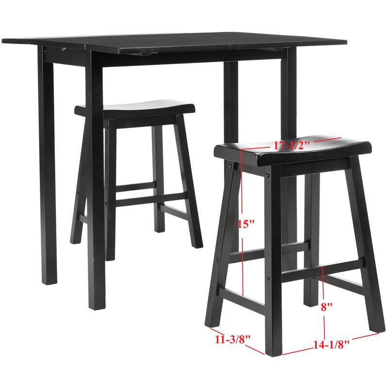 SAFAVIEH Graham 3-Piece Counter-Height Set Pub Table - 36"W x 36"D x 36"H