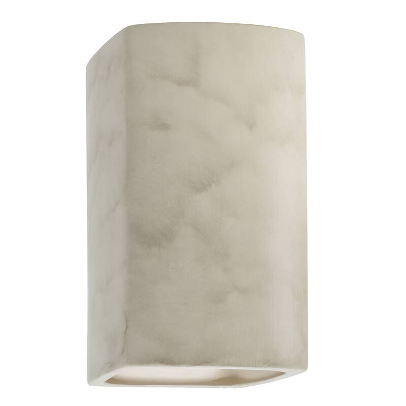 Justice Design Ambiance - Large ADA Rectangle Wall Sconce - Open Top & Bottom - Replaceable Bulb - Antique Patina
