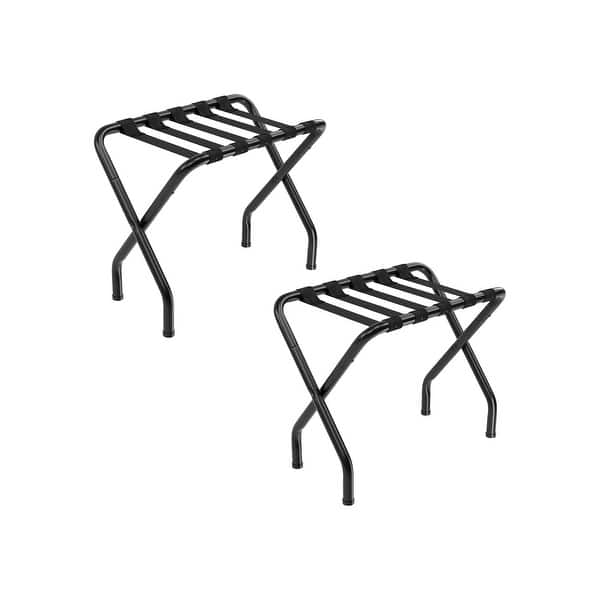 Steel Folding Luggage Rack, Pack of 2 - 27”L x 14.8”W x 22.6”H - Black