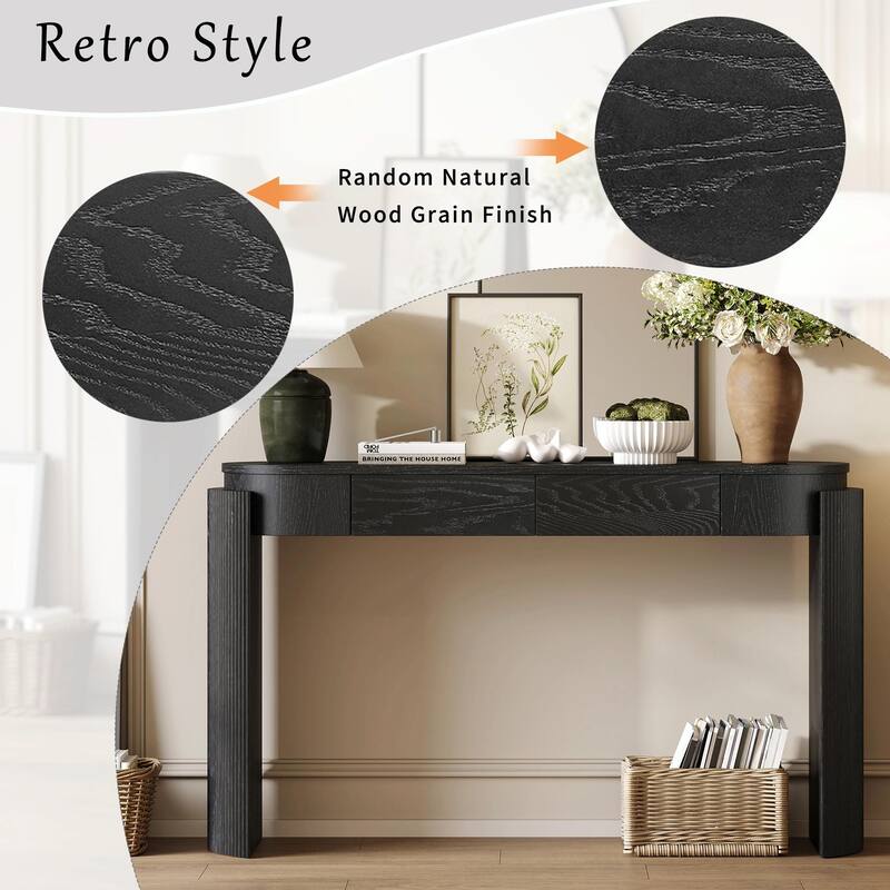 Entryway Table with Natural Wood Grain Finish