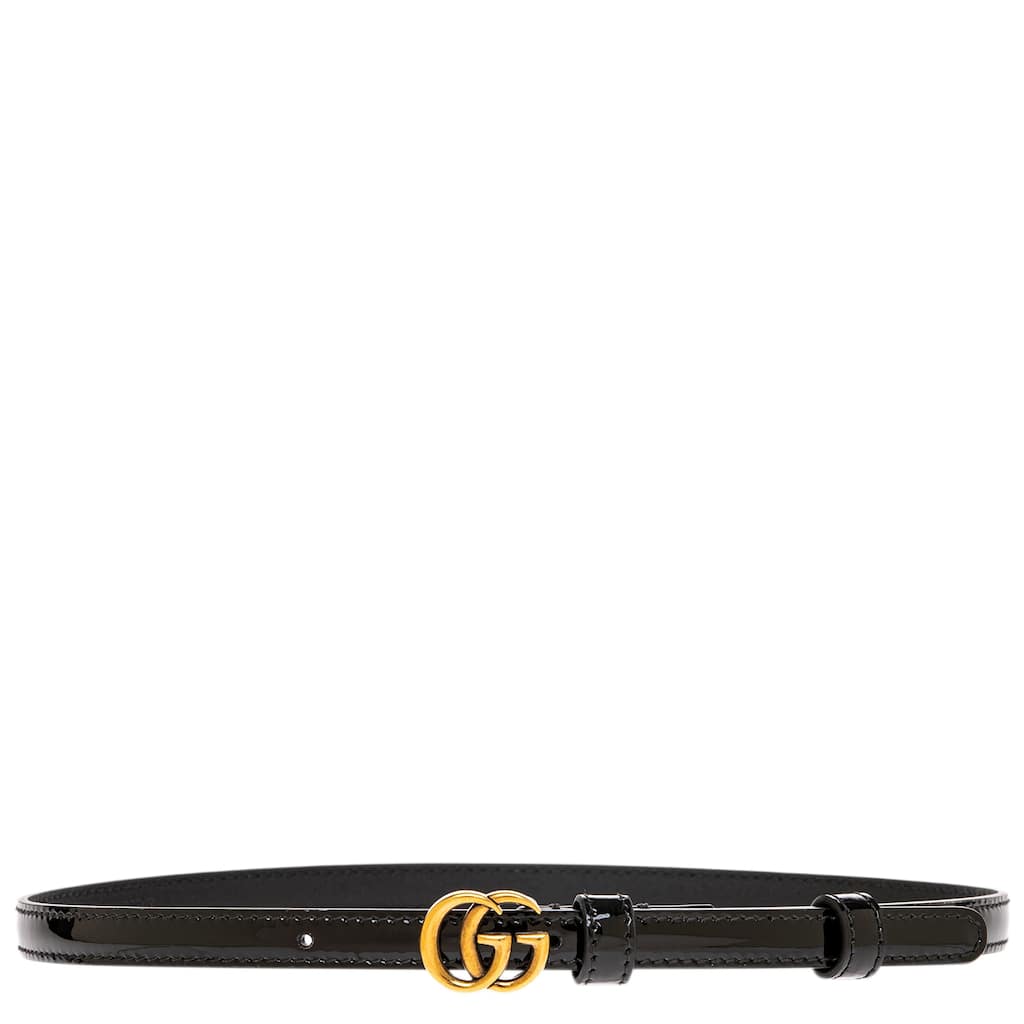 Gucci Patent Leather GG Marmont Thin Belt 0.5" Wide
