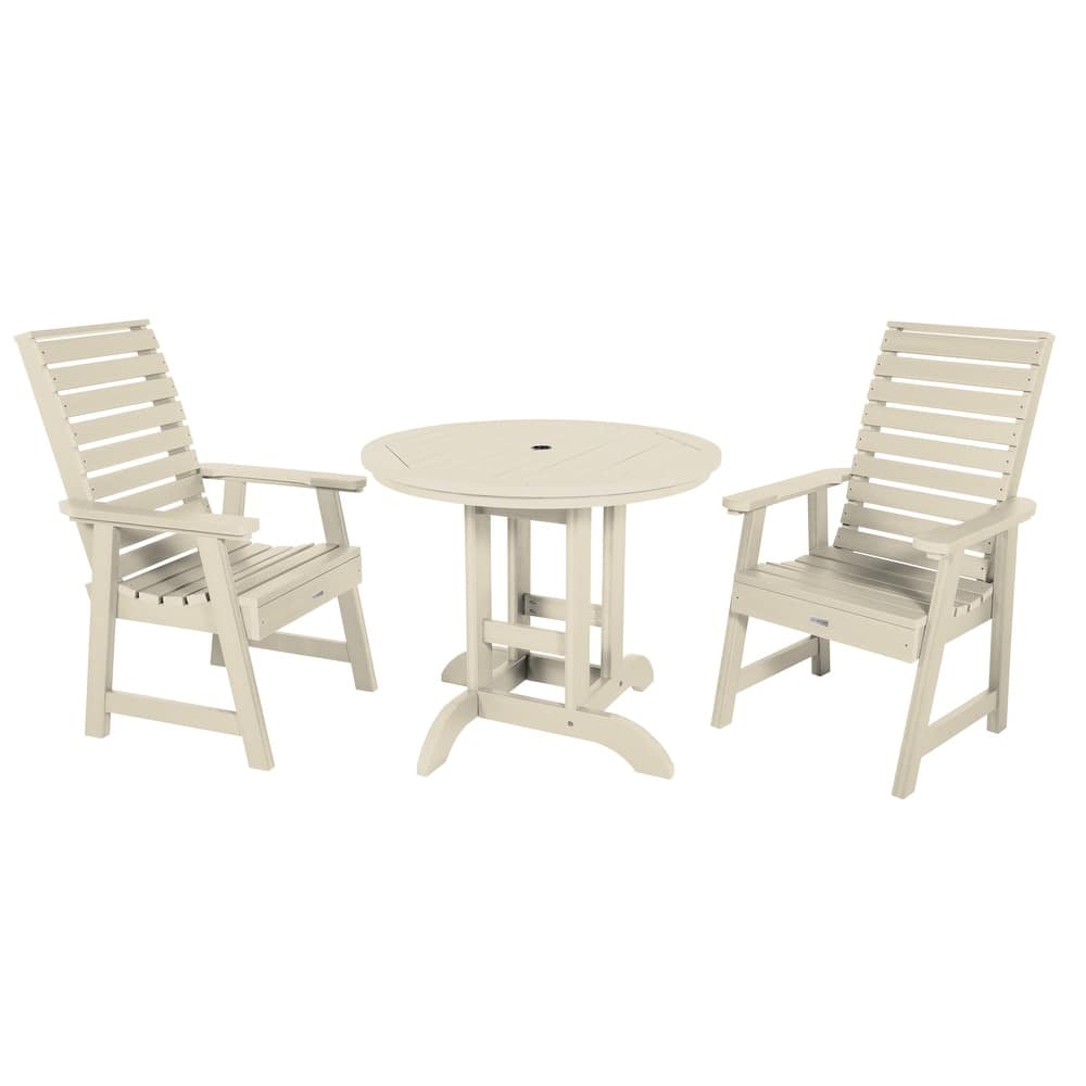 Weatherly 3-piece Outdoor Dining Set - 36" Round Table, Dining-height