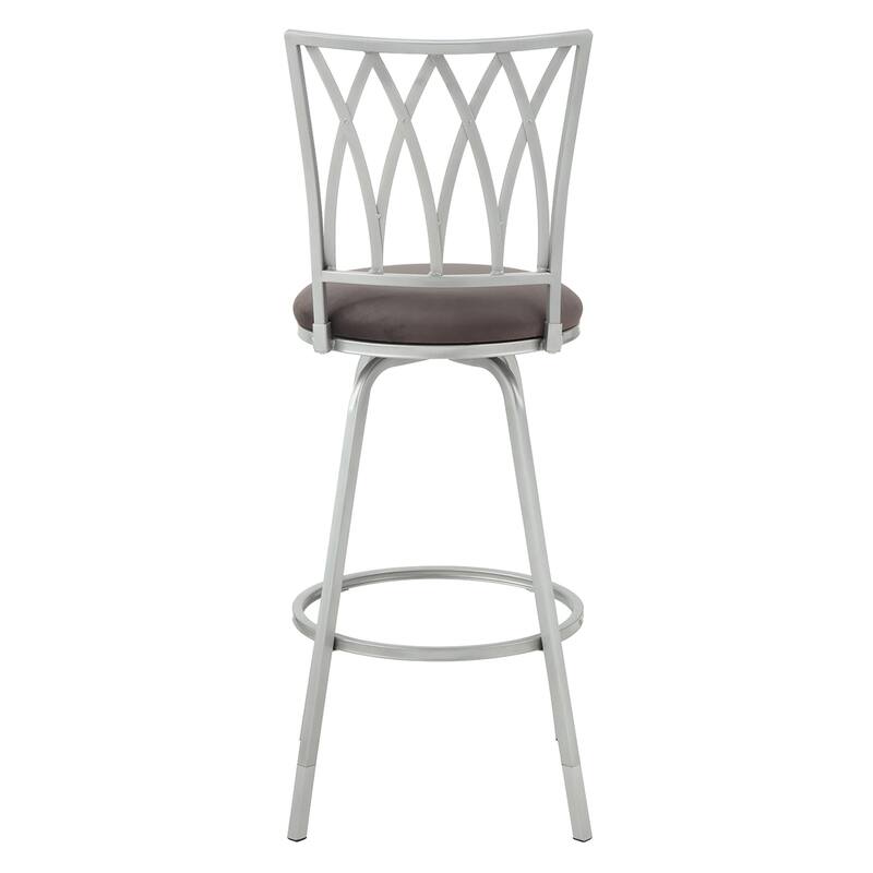 Azalea Park Set of 2 Indoor Adjustable Lattice Swivel Barstool - 16.93 W x 19.69 D x 39.69-43.62 H"