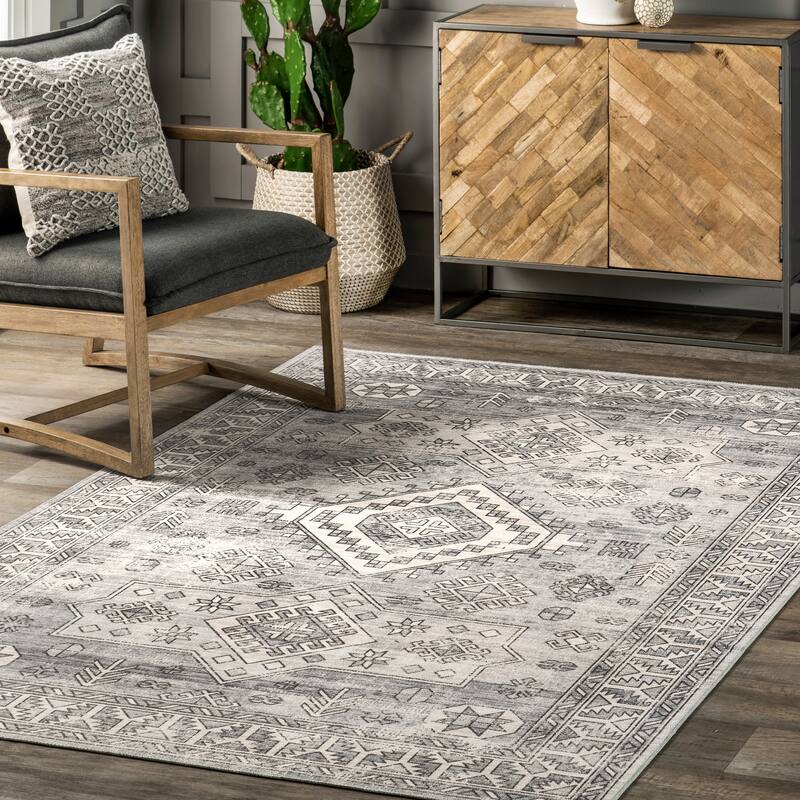 Nuloom Layana SplashGuard Geometric Machine Washable Area Rug