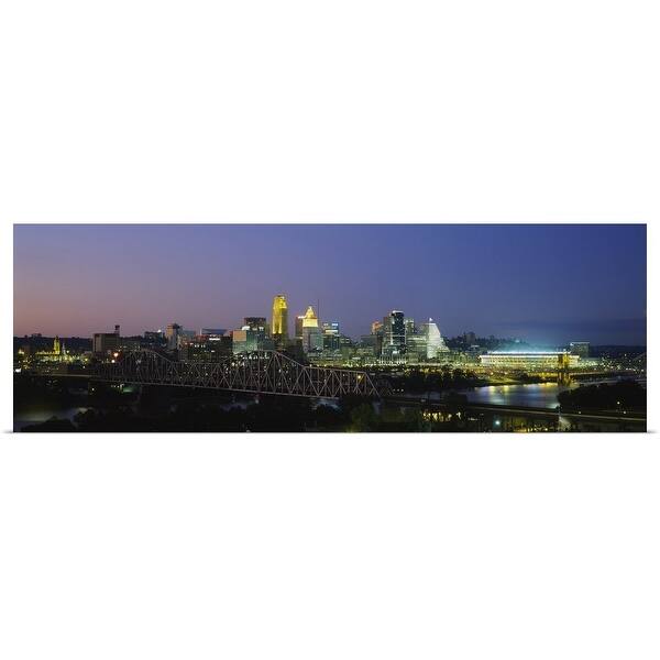 Shop Buildings Lit Up At Night Cincinnati Ohio Poster Print Overstock 16877763
