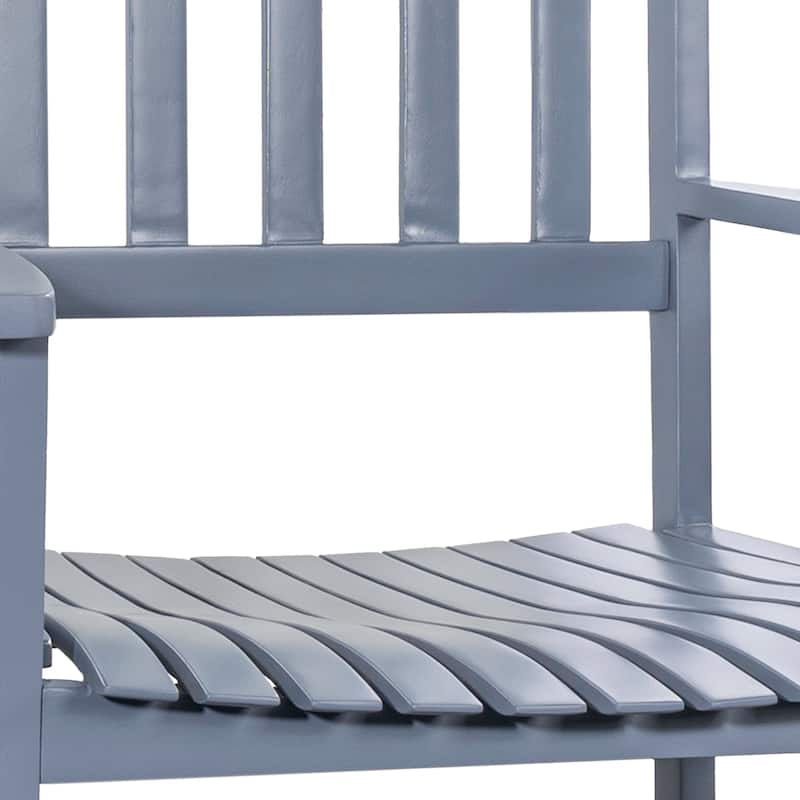 Parker Farmhouse Classic Slat-Back 350-LBS Support Acacia Wood Outdoor Rocking Chair, by JONATHAN Y