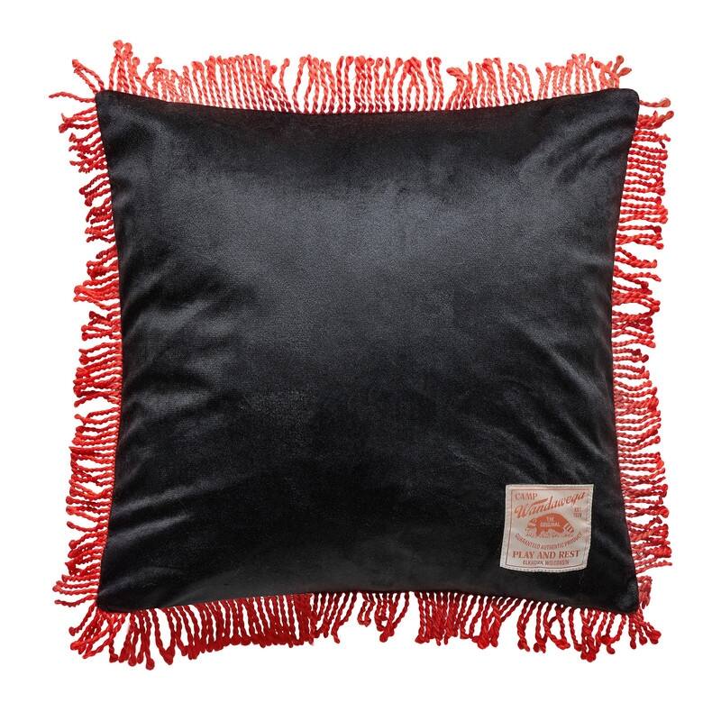 Camp Wandawega Elk Needle-Punch Fringed Pillow - 18" Square