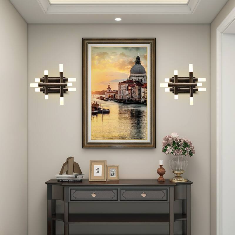 Bella Depot Wall Light Farmhouse Dimmable LED Sconce with Remote 13" x12"