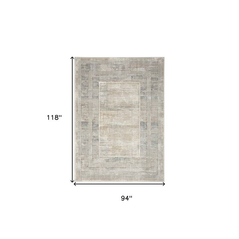 Juhef Power Loomed Geometric Modern Non Skid Stain Resistant Area Rug By HomeRoots - 118' X '94' X '0.39