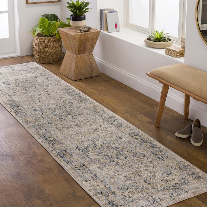 Livabliss Aspendos Traditional Area Rug - Grey/Beige - 2'7" x 7'3"