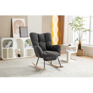 Teddy Fabric Rocking Chair With Adjustable Footrest - Bed Bath & Beyond ...