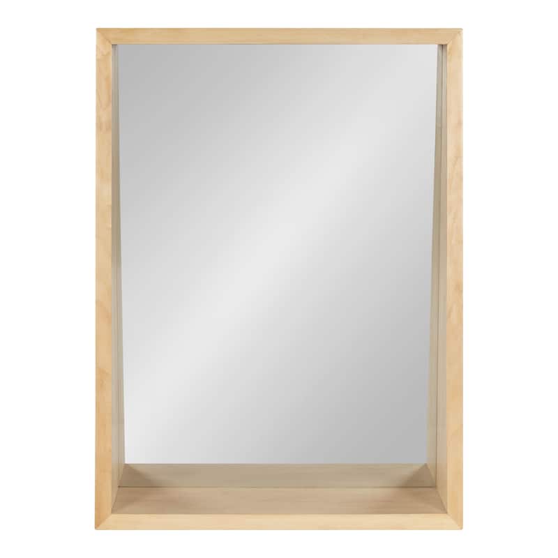 Kate and Laurel Hutton Wood Framed Wall Mirror with Shelf - 18x24