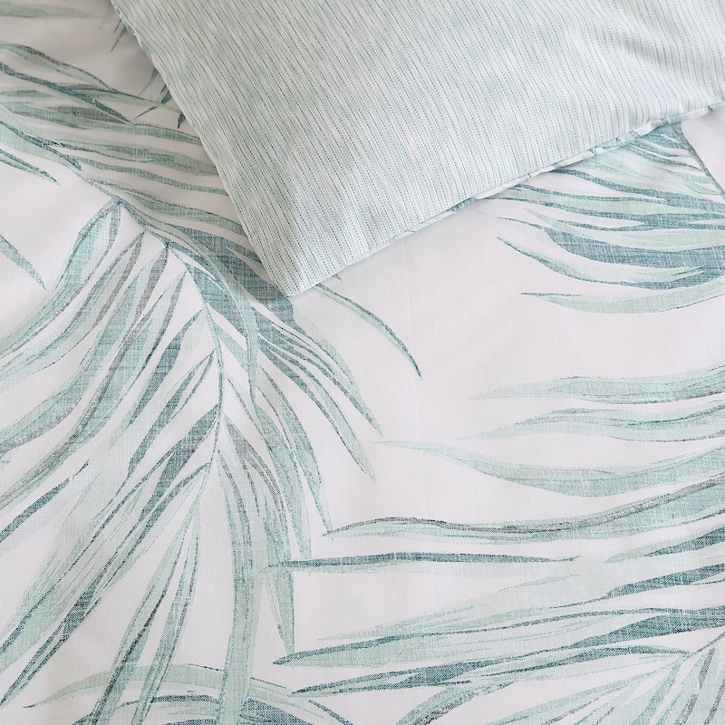 Tommy Bahama Canyon Palms Green Cotton 3 Piece Duvet Cover Set