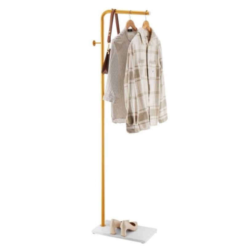 Modern Freestanding Coat Hanger with 3 Round Hooks and Metal Frame Anti-Tipping Quartz Base - 17.7 x 9.84 x 66.93 in